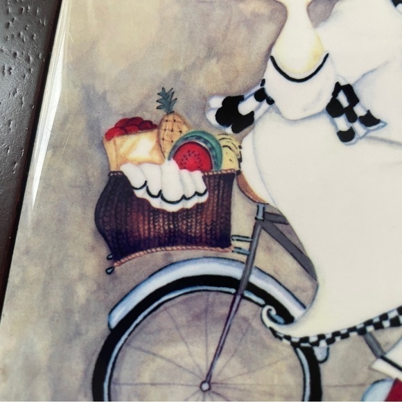 Jennifer Garant ‘Fat Chef’ Tile Trivet Wood Frame Decor - Picture 4 of 15